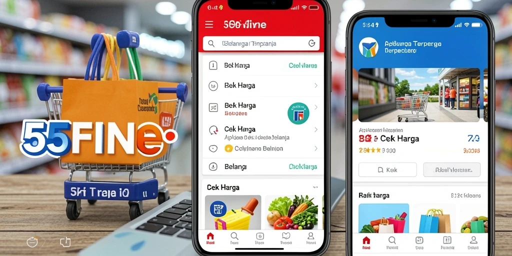 Tampilan antarmuka 55FIVE yang intuitif untuk Cek Harga.