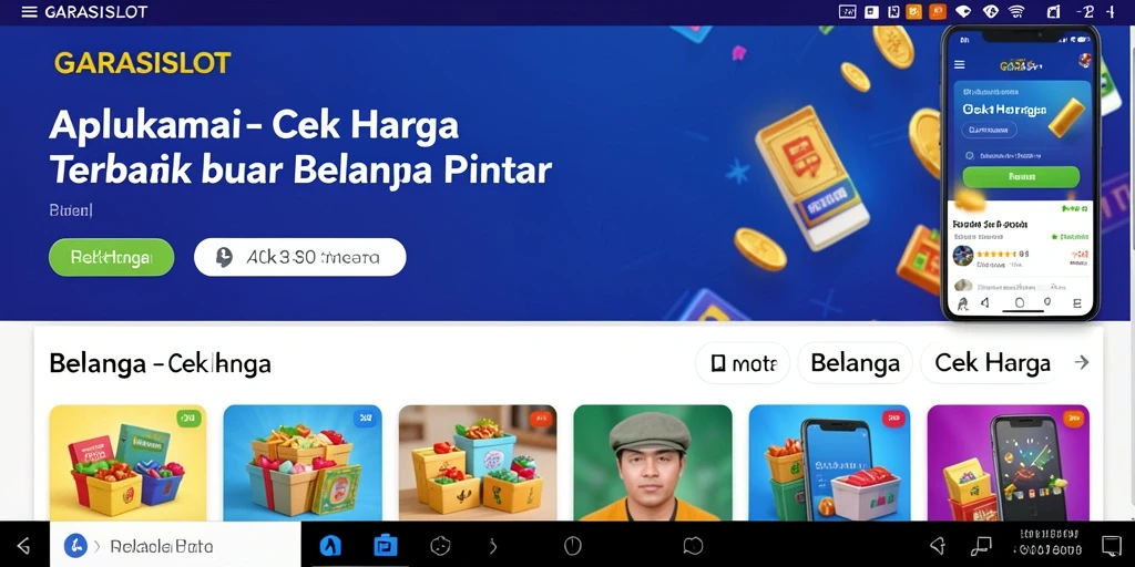 Antarmuka aplikasi GARASISLOT yang menampilkan opsi cek harga.