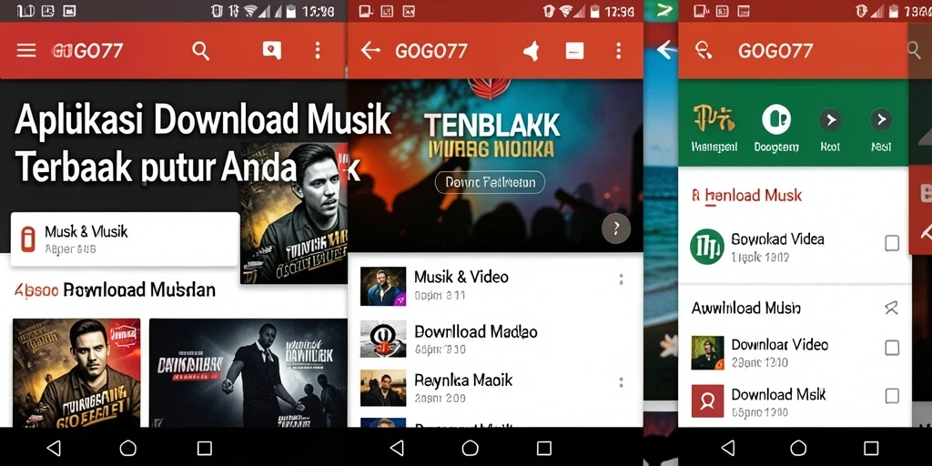 Screenshot utama GOGO77 menampilkan fitur antarmuka Download Musik yang intuitif.