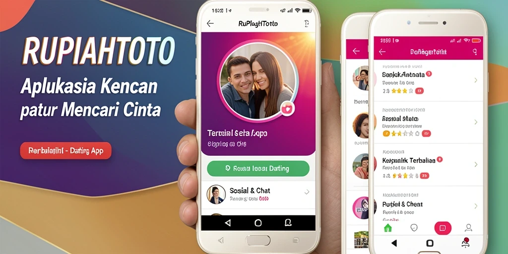 Tampilan antarmuka utama RUPIAHTOTO yang menarik dan modern untuk aplikasi Dating.