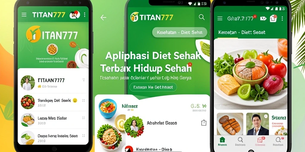 Tampilan antarmuka aplikasi Diet Sehat TITAN777 yang menarik dan mudah digunakan.