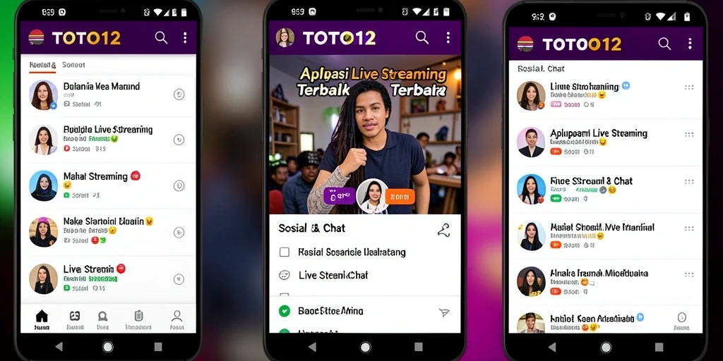 Antarmuka TOTO12 yang menarik dan interaktif saat Live Streaming.
