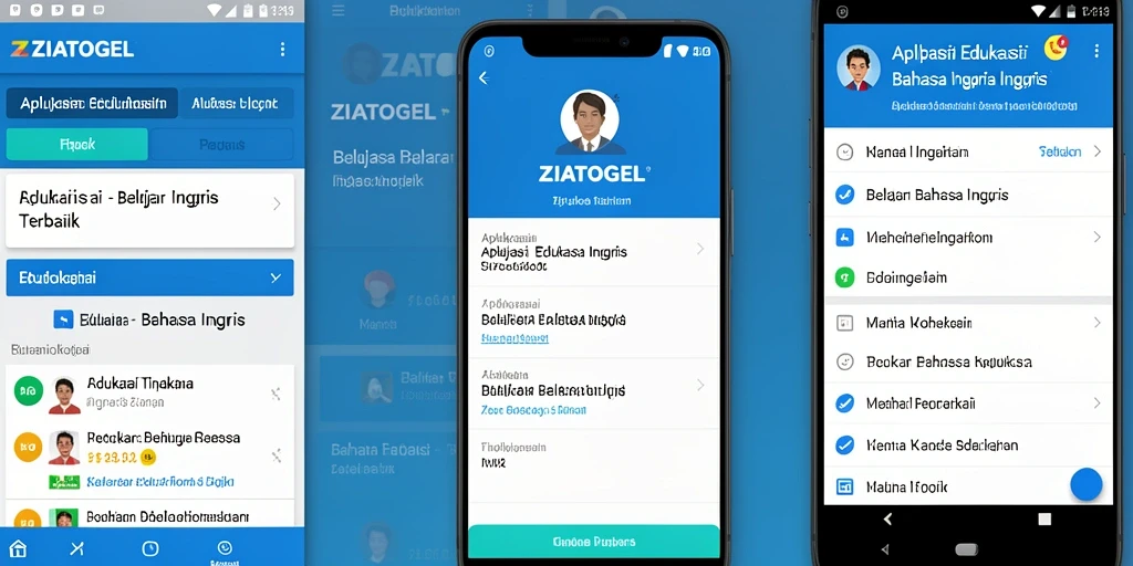 Antarmuka ZIATOGEL yang menarik untuk belajar Bahasa Inggris.